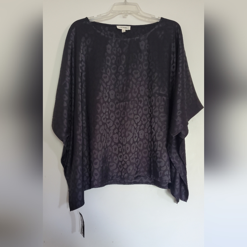 Black Leopard print poncho